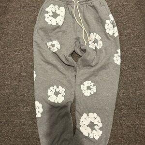 Men's Gray Sweatpants with White Print